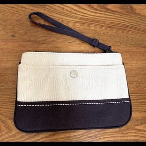 Lands End Wristlet Navy and Cream